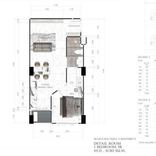 Avenue Boutique, 1 bedroom apartments - from 34 m² to 57 m²