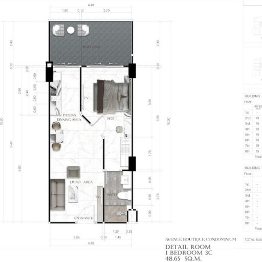 Avenue Boutique, 1 bedroom apartments - from 34 m² to 57 m²