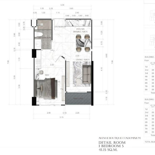 Avenue Boutique, 1 bedroom apartments - from 34 m² to 57 m²