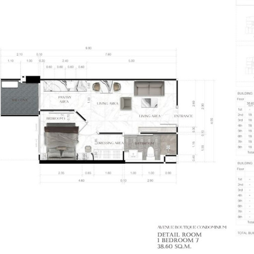 Avenue Boutique, 1 bedroom apartments - from 34 m² to 57 m²