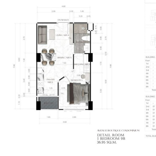 Avenue Boutique, 1 bedroom apartments - from 34 m² to 57 m²