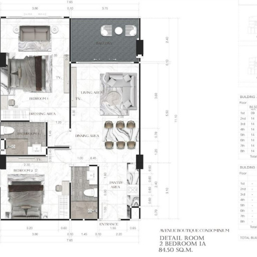 Avenue Boutique, 2 Bedroom - 55 m²