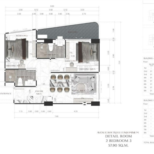 Avenue Boutique, 2 bedroom apartments - from 55 m² to 84 m²