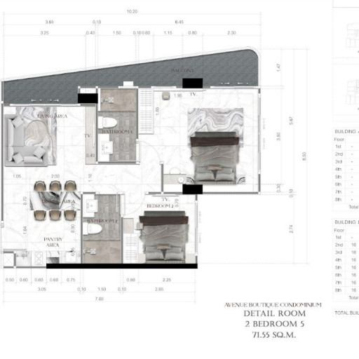 Avenue Boutique, 2 Bedroom - 71 m²
